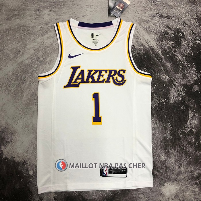 Maillot Los Angeles Lakers D'angelo Russell NO 1 Association 2022-23 Blanc